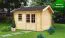 Holz-Gartenhaus 3,98 x 3,98 Meter (inkl. Dach) | Naturbelassen | Satteldach | 44 mm Blockbohlen-Haus Abbildung