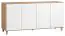 Kommode Arbolita 08, Farbe: Eiche / Weiß - Abmessungen: 78 x 160 x 47 cm (H x B x T)