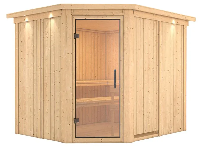 Sauna Anna 08, 68 mm Wandstärke - 245 x 210 x 202 cm (B x T x H)