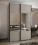 Kleiderschrank / Schiebetürenschrank | 2 Schiebetüren | 245,5 x 150 x 64 cm | Spiegel | 6 Fächer | Soft-Close | 2 Kleiderstangen | Farbe: Kaschmir