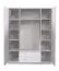 Neutraler Kleiderschrank mit zwei Schubladen Kovin 03, Farbe: Weiß, zwei Spiegeltüren, eine Kleiderstange, Maße: 205 x 160 x 52 cm, für Schlafzimmer