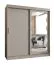 Kleiderschrank / Schiebetürenschrank Bernina 16, Farbe: Kaschmir, Aluminiumschienen, 1,8 Meter breit, eine Tür mit Spiegel, zwei Kleiderstangen, 10 Fächer