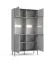 Vitrine mit Soft-Close-Funktion Alonnisos 01, zwei Glastüren, Farbe: Grau, modernes Design, Griffe & Beine: Metall, 10 Fächer, Maße: 192,5 x 105,4 x 41 cm