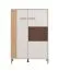 Vitrine | Farbe: Kaschmir / Eiche Artisan | eine Glastür | sechs Fächer | 85 x 40 x 122 cm | breit | getöntes Glas | ABS | für Wohnzimmer