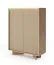 Kommode | Farbe: Bolivar Natur / Cappuccino | 2 Drehtüren | 6 Fächer | Push-to-open Funktion | inkl. LED-Beleuchtung | 104 x 40 x 139 cm | Highboard