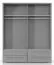 182 cm breiter Kleiderschrank mit 4 Türen, 2 Fächern und 4 Schubladen | Farbe: Weiß | Tiefe: 56 cm