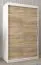 Schiebetürenschrank / Kleiderschrank Jan 02A, Farbe: Weiß matt / Eiche Sonoma - Abmessungen: 200 x 120 x 62 cm ( H x B x T)