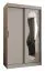 Schiebetürenschrank / Kleiderschrank Lagginhorn 08, Farbe: Kaschmir, 1,2 Meter breit, zwei Kleiderstangen, fünf Fächer, Aluminiumschienen, eine Spiegeltür