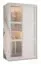 Schmaler Kleiderschrank Nadelhorn 25, Weiß Matt, Maße: 200 x 100 x 62 cm, mit gewölbten Glas, mit fünf Holzeinlegeböden und zwei Kleiderstangen
