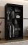 Schiebetürenschrank | Schwarz Matt | 100 x 62 x 200 cm | 1 Spiegeltür | 2 Kleiderstangen | schmaler Kleiderschrank | 5 Fächer | Griffe: Schwarz