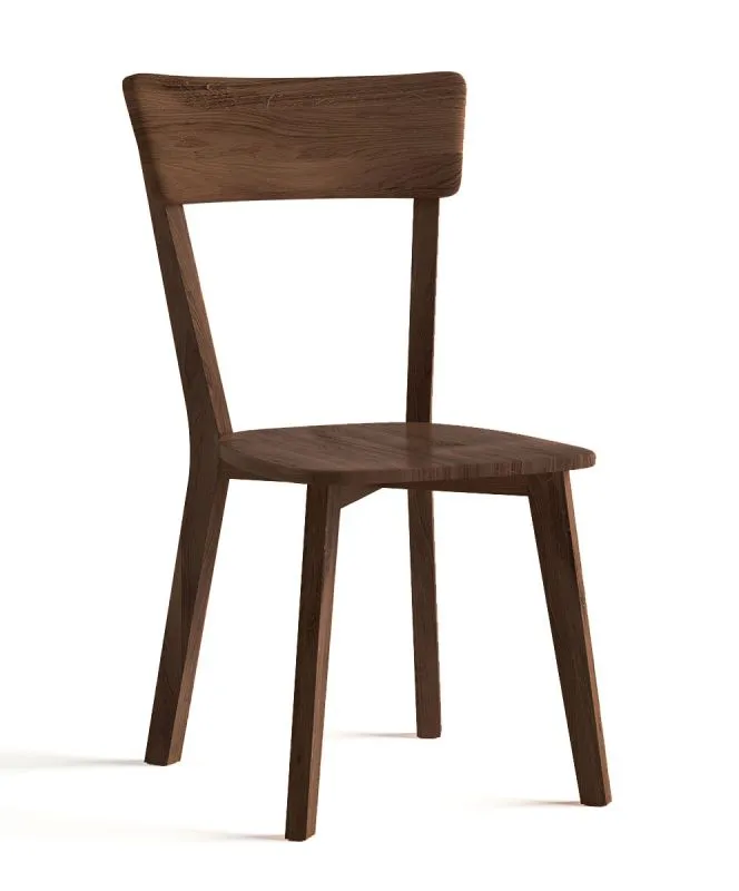 Stuhl Mineure 04, aus massiven Eichenholz, in Tabacco geölt, elegantes Design, Maße: 85,5 x 46,5 x 50 cm, Minimalismus mit Funktionalität
