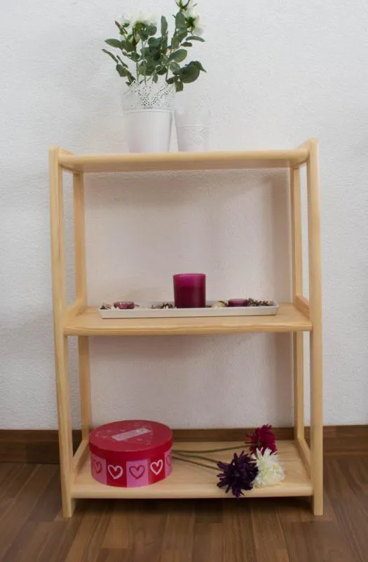 Regal, Küchenregal, Wohnzimmerregal, Bücherregal - 60 cm breit, Kiefer Holz-Massiv, Farbe: Natur Abbildung