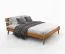 Doppelbett / Gästebett Engordany 09 | Buche Vollholz massiv | lackiert | Liegefläche: 180 x 200 cm | Farbe: Eiche Rustikal | mit stabiler Kopfstütze | lange Lebensdauer