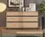 Kommode | 6 Schubladen | Farbe: Eiche Artisan | modernes Design | ABS-Kanten | Beine: Schwarz | Maße: 157 x 40 x 90 cm | gut kombinierbar