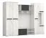 2,8 Meter breite Wohnwand / Drehtürenschrank | Craft Eiche / Kiefer | 4 Türen | 203 x 280 x 52 cm | Holzgriffe | 20 Fächer | Flügeltüren | viel Platz