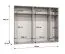Kleiderschrank | Farbe: Weiß | 2 Spiegeltür | 3 Fächer | 3 Kleiderstangen | Griffe: Kaschmir | Maße: 250 x 52 x 202 cm | Soft-Close-Funktion | ABS-Kanten