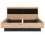 Doppelbett Indika 14, Farbe: Eiche Artisan / Schwarz, gepolstertes Kopfteil: Dunkelgrau, Liegefläche: 180 x 200 cm, ABS-Kantenschutz, Schlafzimmer