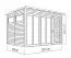 Holz-Gartenhütte 2,65 x 3,59 Meter (inkl. Dach) | Anthrazit | Abbildung