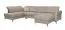 Wohnlandschaft mit Schlaffunktion Turnhout 01, Farbe: Beige - Abmessungen: 102 x 340 x 207 cm (H x B x T) - Ottomane: Links