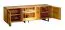 TV-Unterschrank Nobres 07 mit Soft-Close, Eiche / Natur, 62,5 x 180 x 49 cm, inkl. LED-Beleuchtung, geeignet für Staubsaugroboter, 4 Türen, 3 Einlegeböden