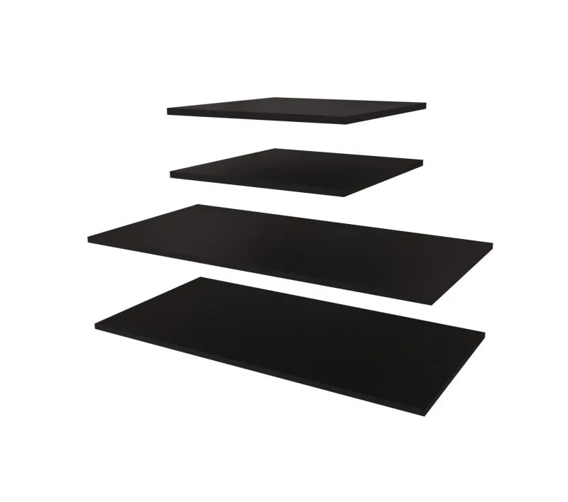 Holzeinlegeboden für Kleiderschrank | 6er Set | Farbe: Schwarz | für Schränke mit der Breite: 250 cm