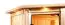 Sauna "Jarle" SET mit bronzierter Tür und Kranz  mit Ofen 3,6 kW integ. Steuerung - 210 x 165 x 202 cm (B x T x H)