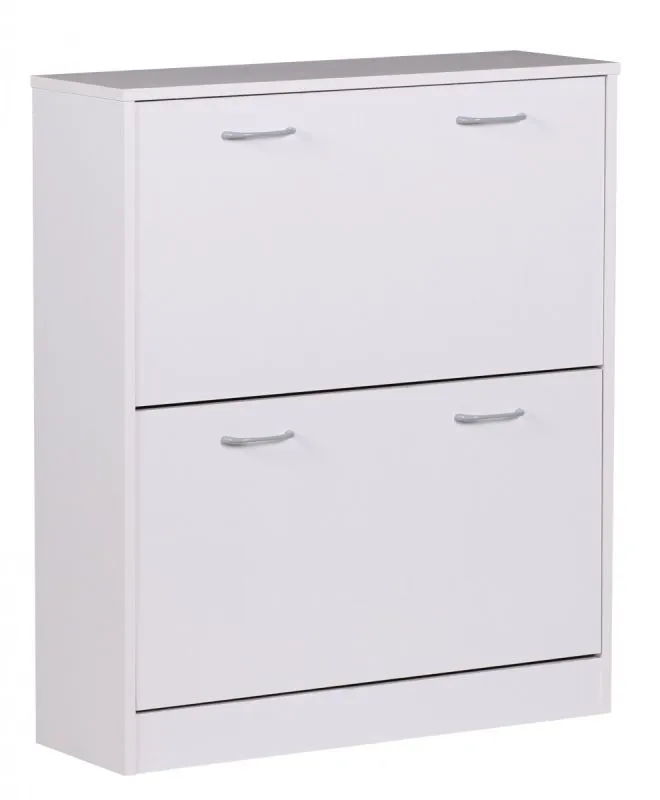 Schuhkipper mit 2 Fächern, Farbe: Weiß - Abmessungen: 87 x 75 x 24 cm (H x B x T), für ca. 20 Paar Schuhe
