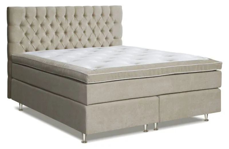 Boxspringbett 105 x 200 cm Beige Abbildung