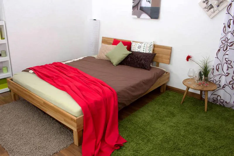 Eiche-Bett massiv | 160 x 200 cm | Eiche | Geölt Abbildung