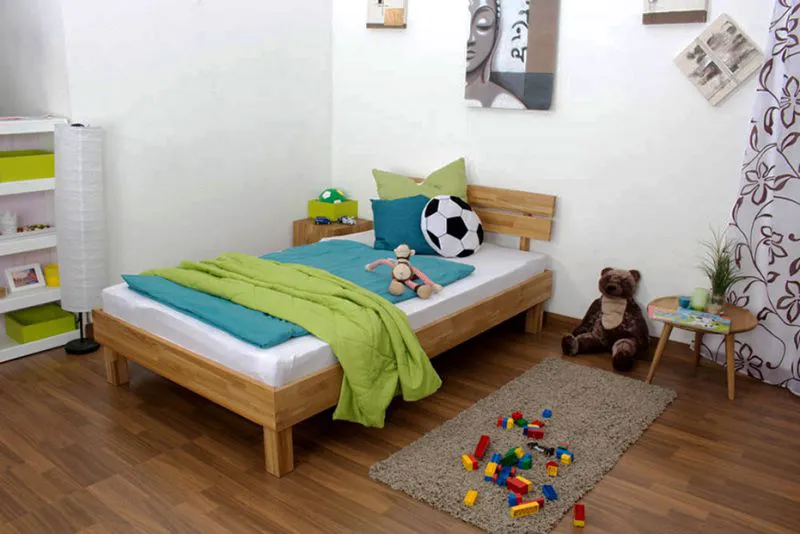 Eiche-Bett massiv | 120 x 200 cm | Eiche | Geölt Abbildung
