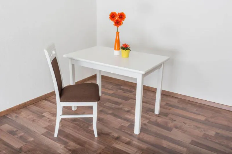 Holztisch Tisch 70x110 cm Kiefer massiv, Farbe: Weiß Abbildung