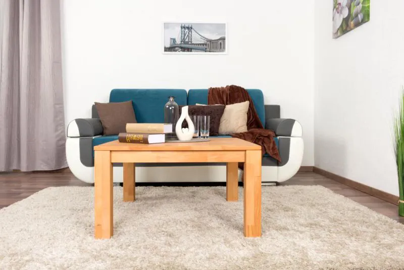 Couchtisch Kernbuche Massivholz Farbe: Natur 45x80x80 cm Wohnzimmermöbel Wohnzimmereinrichtung Abbildung