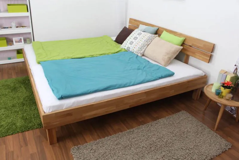 Eiche Bett 200 x 200 cm geölt Abbildung