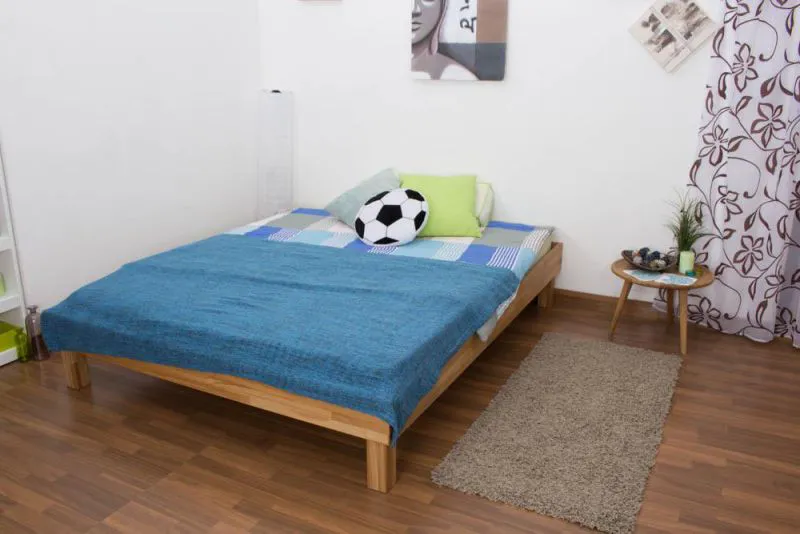 Bett Eiche massiv 160 x 200 cm geölt Abbildung