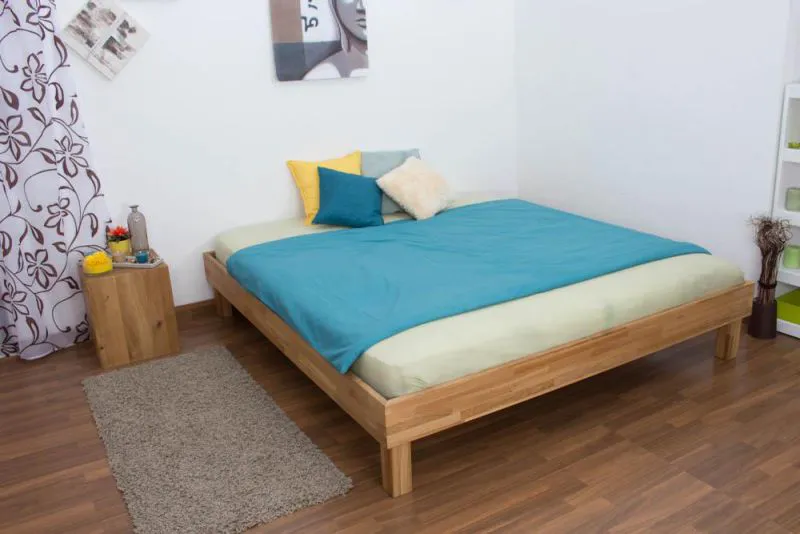 Eiche Massivholz Bettgestell 180 x 200 cm geölt Abbildung