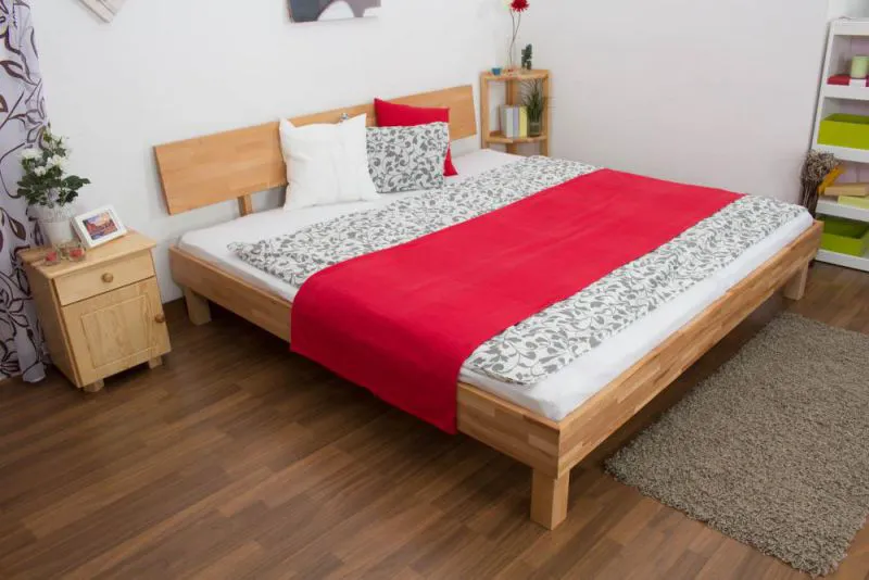 Bett 200 x 200 cm Kernbuche geölt Abbildung