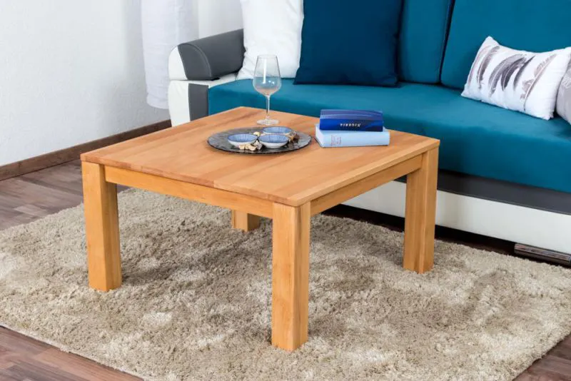 Couchtisch Kernbuche Massivholz Farbe: Natur 45x80x80 cm Wohnzimmermöbel Wohnzimmereinrichtung Abbildung