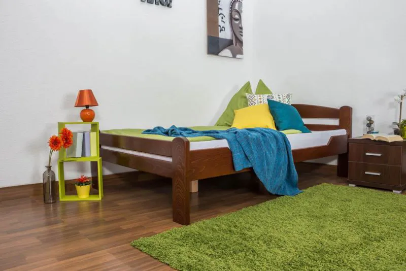 Holzbett Bettgestell Buche 120 x 200 cm Dunkelbraun Abbildung