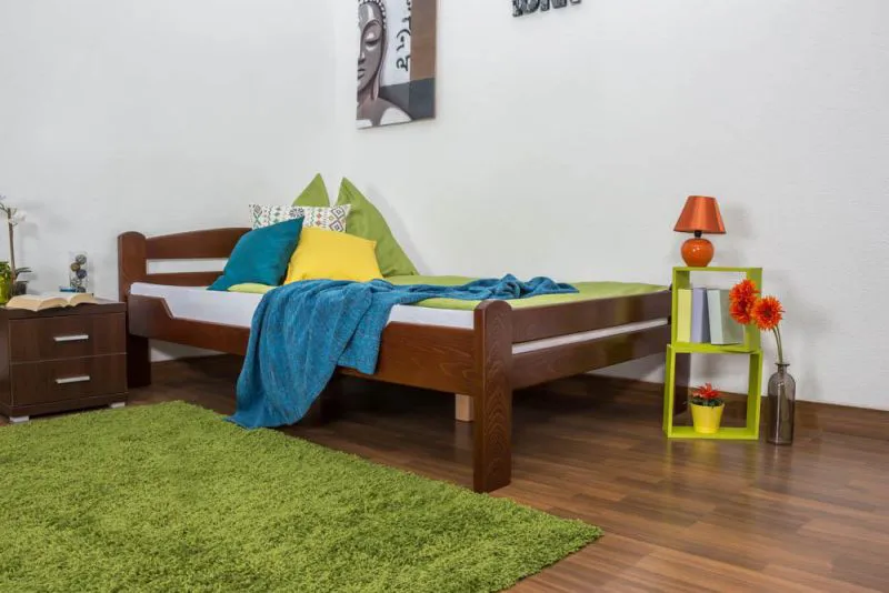 Holzbett Buche 120 x 200 cm Dunkelbraun Abbildung