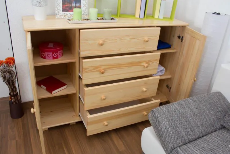 Anrichte, Kiefer massiv, Breite: 156 cm, Farbe: Natur Abbildung