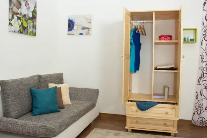 Kleiderschrank, Breite: 80 cm, Farbe: Natur Abbildung