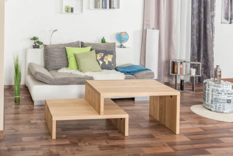 Couchtisch Eiche Massivholz Farbe: Natur 50x100x60 cm Abbildung