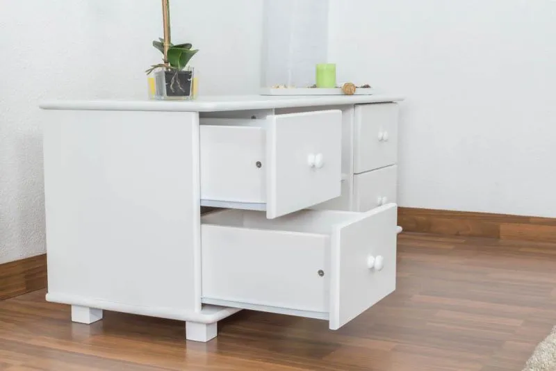 TV-Schrank Massivholz Farbe: Weiß 55x136x47 cm Abbildung