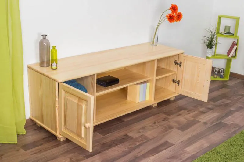 TV-Möbel TV-Schrank Massivholz Farbe: Natur 55x156x47 cm Abbildung