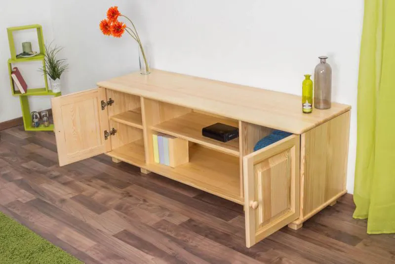 TV-Schrank Massivholz Farbe: Natur 55x156x47 cm Abbildung