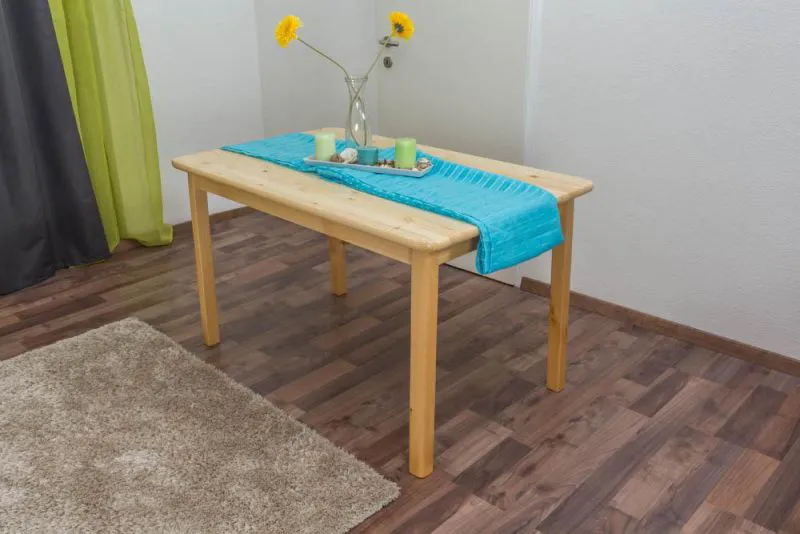 Tisch 130x80 cm Kiefer massiv, Farbe: Natur Abbildung