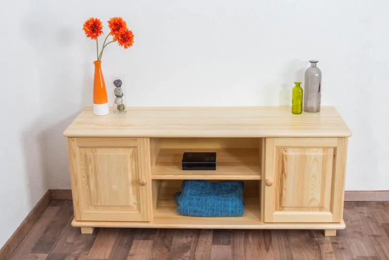 TV-Lowboard Landhausstil Massivholz Farbe: Natur 55x136x47 cm Abbildung