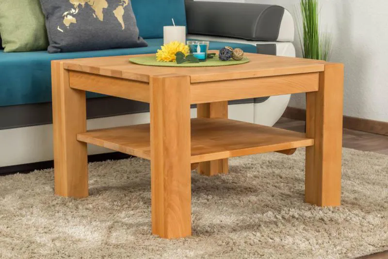 Couchtisch Buche Massivholz Farbe: Natur 50x65x65 cm Abbildung