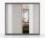 Schiebetürenschrank / Kleiderschrank mit Spiegel | Grau-Weiß / Grau | Gorski 61 | 218 x 233 x 61 cm | 2 Türen | 12 Fächer | viel Stauraum | eckig