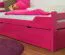 Kinderbett / Jugendbett "Easy Premium Line" K1/2h inkl. 2. Liegeplatz und 2 Abdeckblenden, 90 x 200 cm Buche Vollholz massiv rosa lackiert